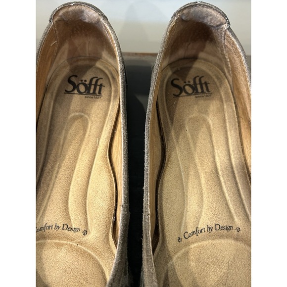 EUC Sofft Gray Croc Print Suede Round Toe Comfort Flat Size 7 - Picture 4 of 7